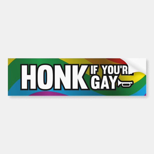 Adesivo Para Carro Honk if you're Gay (Frente)