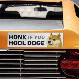 Adesivo Para Carro HONK Se Estiver Com Cães Dogecina Shiba Inu Stock