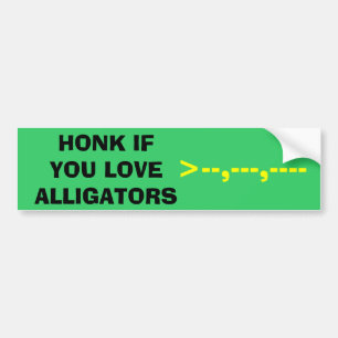 ADESIVO PARA CARRO HONK SE VOCÊ AMA JACARÉS, >--,---,----