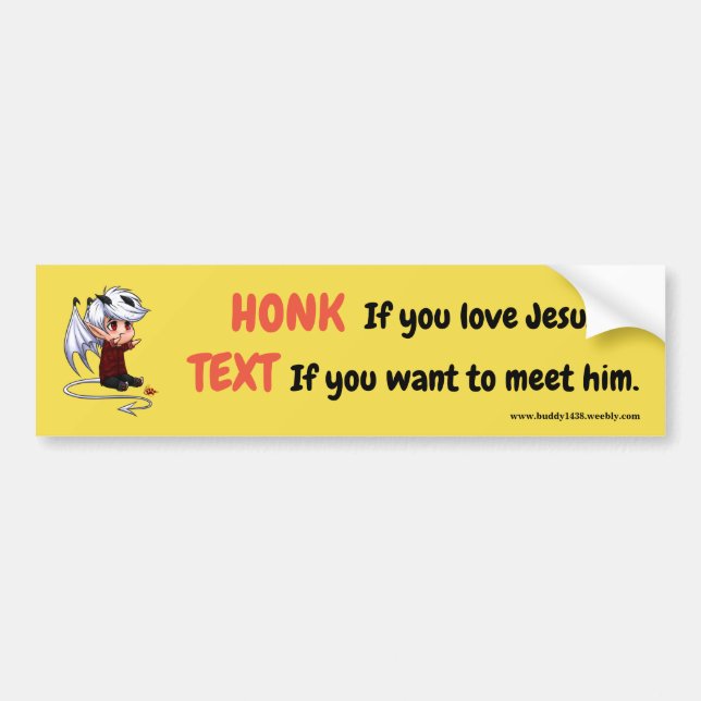 Adesivo Para Carro HONK se você ama Jesus (Frente)