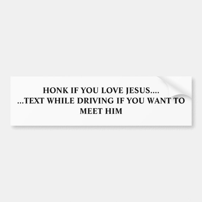 ADESIVO PARA CARRO HONK SE VOCÊ AMA JESUS…. … TEXTO QUANDO DRIVIN… (Frente)