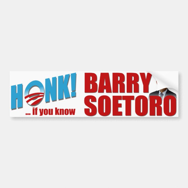 Adesivo Para Carro Honk se você conhece Barry Soetoro (Frente)