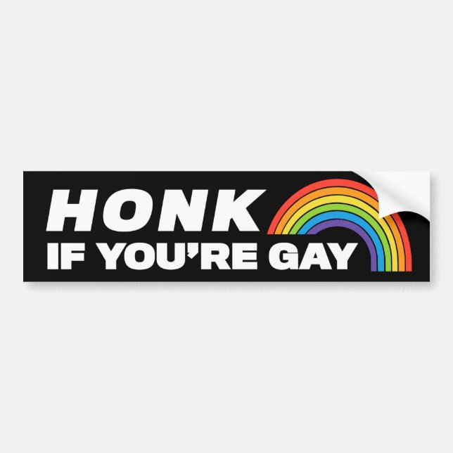 Adesivo Para Carro Honk se você é Gay LGBTQ (Frente)