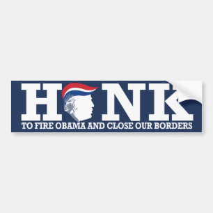 Adesivo Para Carro Honk to fire Obama - Design de ReTrumplican branco