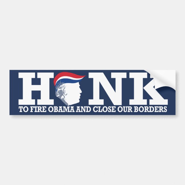 Adesivo Para Carro Honk to fire Obama - Design de ReTrumplican branco (Frente)