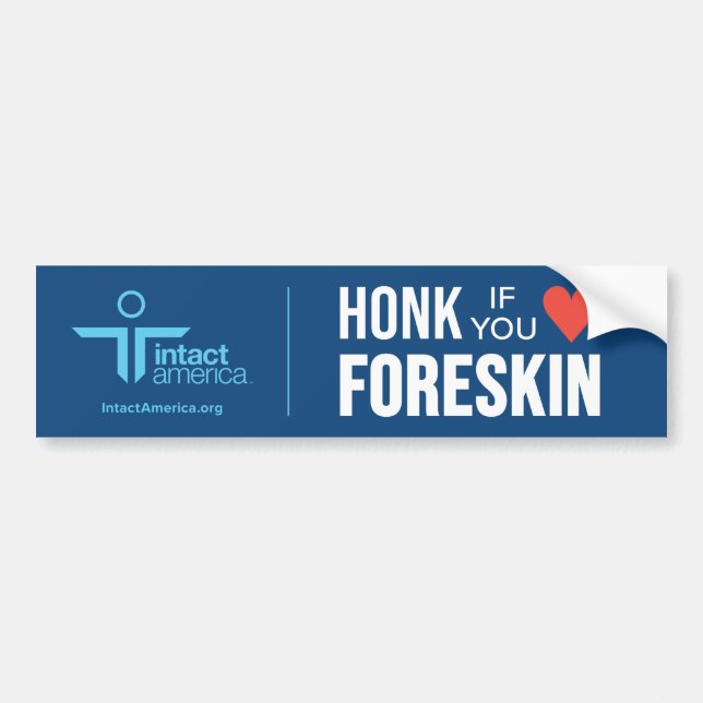 Adesivo Para Carro Honra Se Você Ama Foreskin — Azul (Frente)