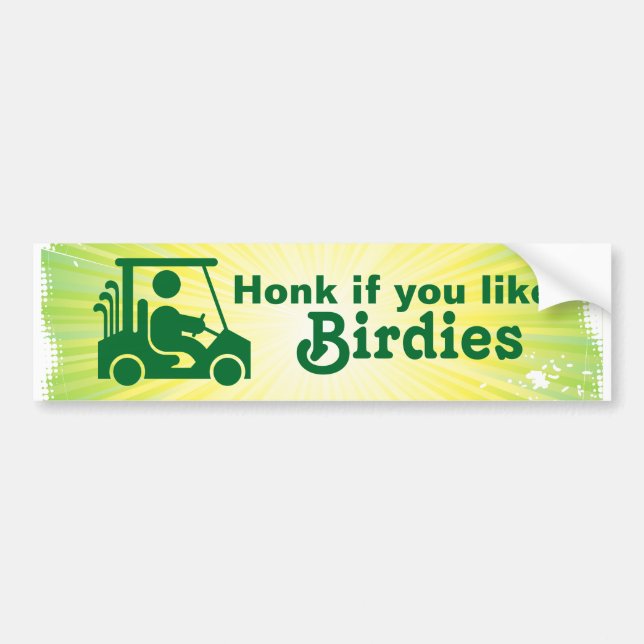 Adesivo Para Carro Honra se você gosta de Birdies Golf Bumper Sticker (Frente)