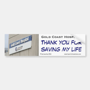 Adesivo Para Carro Hospital de Gold Coast - obrigado salvar minha