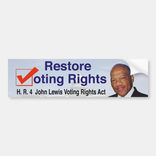 Adesivo Para Carro HR4 Lei de Direitos de Voto John Lewis (Frente)