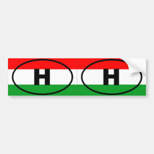Adesivo Para Carro Hungria - H - oval europeu