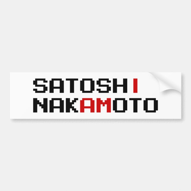 ADESIVO PARA CARRO I AM SATOSHI NAKAMOTO (Frente)