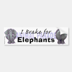 Adesivo Para Carro I Brake for Elephants
