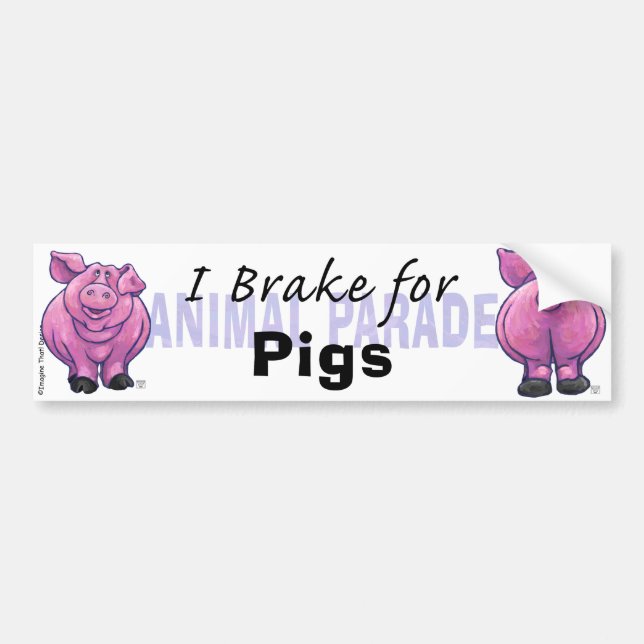 Adesivo Para Carro I Brake for Pigs (Frente)