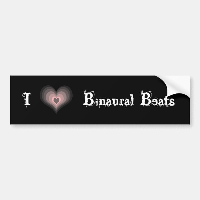 Adesivo Para Carro I Heart Binaural Beats (Frente)
