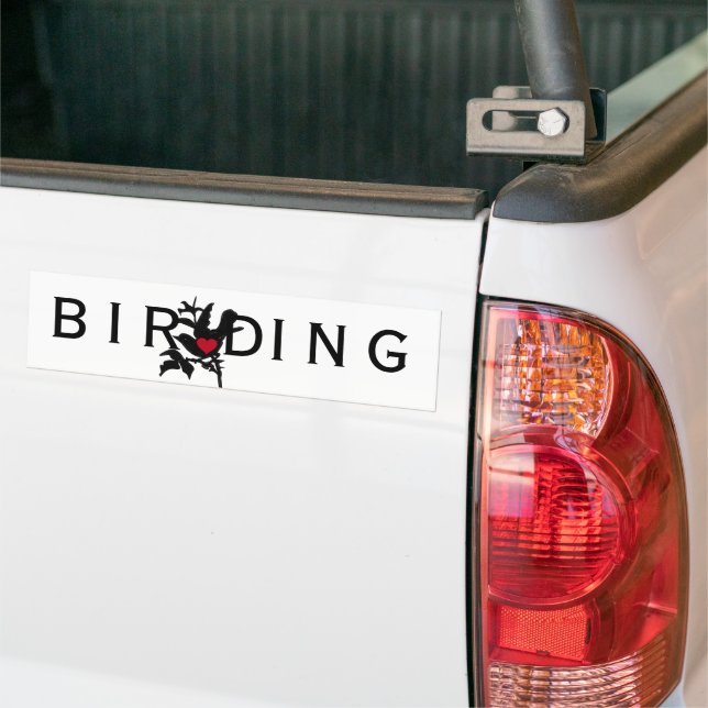 Adesivo Para Carro I Heart Birding Vintage Bird em Branch (No caminhão)