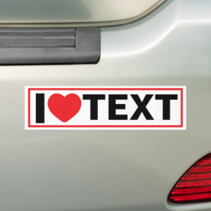 Adesivo Para Carro I Heart Custom Modelo Bumper Sticker