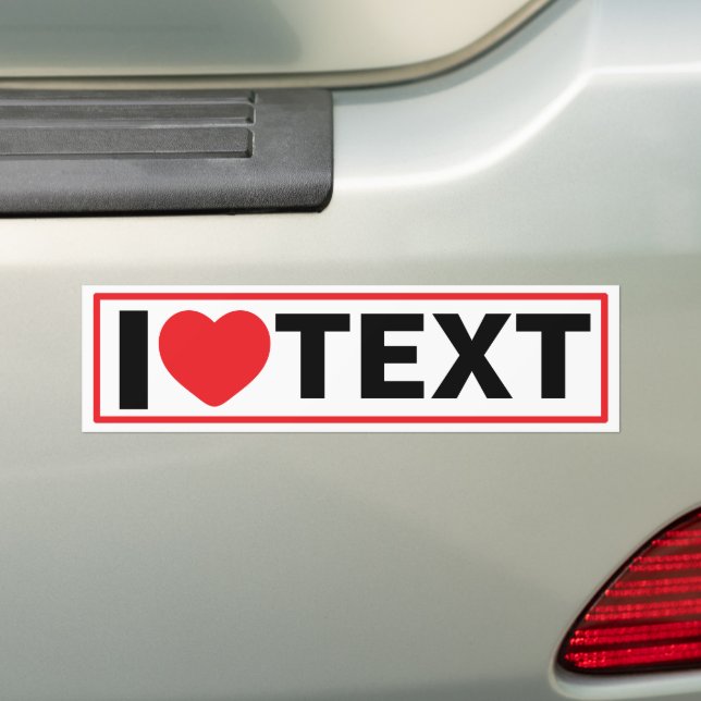 Adesivo Para Carro I Heart Custom Modelo Bumper Sticker (No carro)