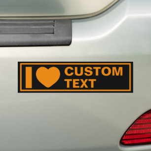 Adesivo Para Carro I Heart Custom Modelo Modern Orange