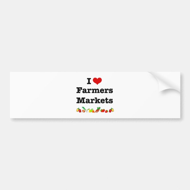 Adesivo Para Carro I Heart Farmers Markets (Frente)