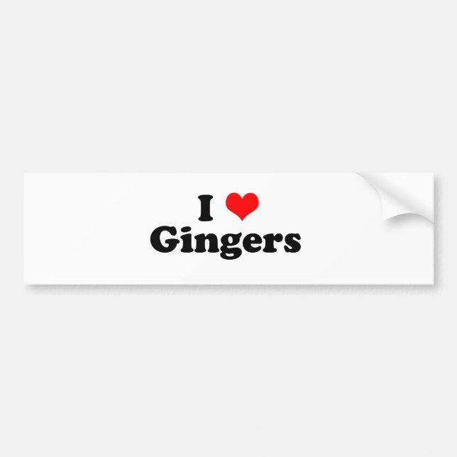 Adesivo Para Carro I Heart Gingers (Frente)