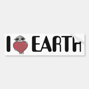 Adesivo Para Carro I Heart Love Earth Alienígena Bumper Sticker
