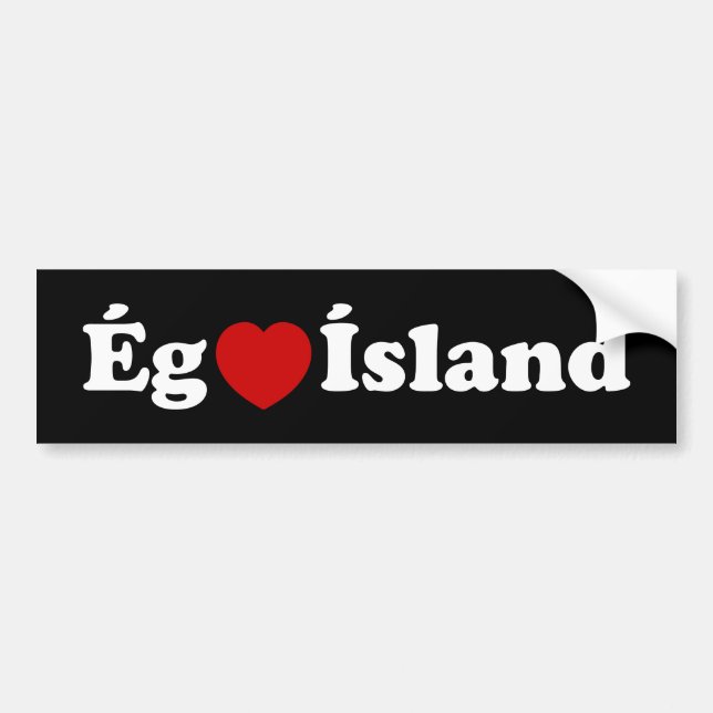 Adesivo Para Carro I Heart (Love) Islândia [Ég Elska Ísland] Islandês (Frente)