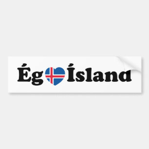 Adesivo Para Carro I Heart (Love) Islândia [Ég Elska Ísland] Islandês