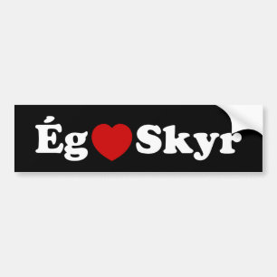 Adesivo Para Carro I Heart (Love) Skyr [Ég Elska Skyr] Islandês