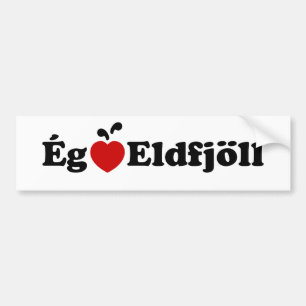Adesivo Para Carro I Heart (Love) Volcanoes [Ég Elska Eldfjöll]
