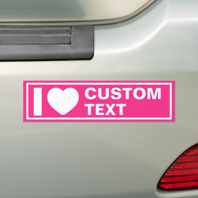 Adesivo Para Carro I Heart Modern Hot Pink Bumper Sticker (No carro)