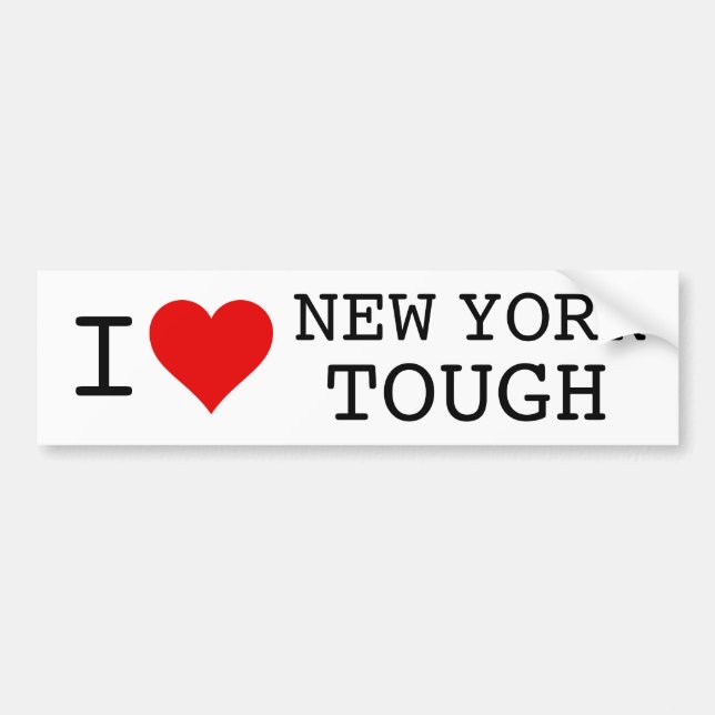 Adesivo Para Carro I Heart New York Tough White Red (Frente)