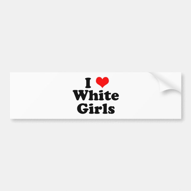 Adesivo Para Carro I Heart White Girls (Frente)
