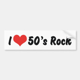 Adesivo Para Carro I Love 50's Rock 'n Roll Bumper Sticker