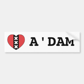 Adesivo Para Carro I LOVE A'DAM bumpersticker By Amsterdamned