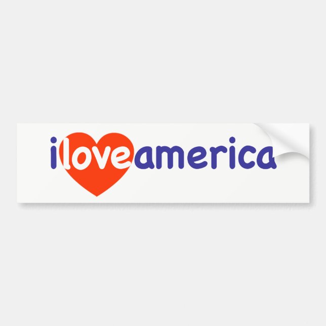 Adesivo Para Carro I Love America - American Patriot (Frente)