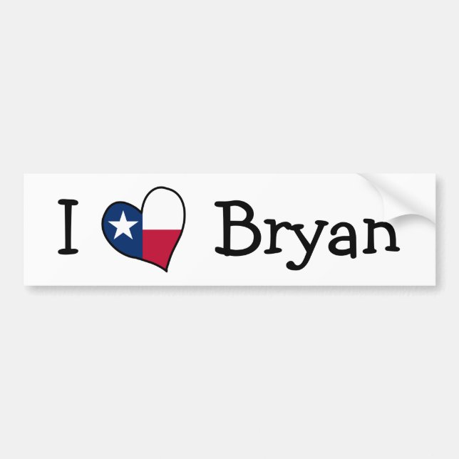 Adesivo Para Carro I Love Bryan (Frente)