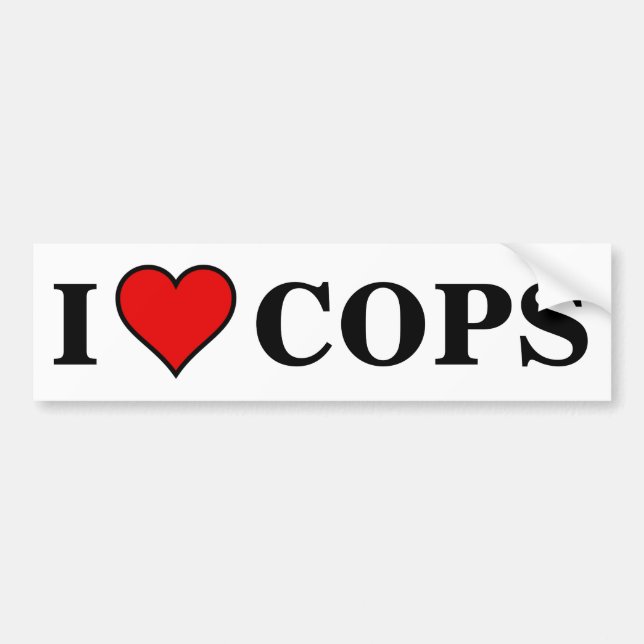 ADESIVO PARA CARRO ~I LOVE COPS~ BUMPER STICKER (Frente)
