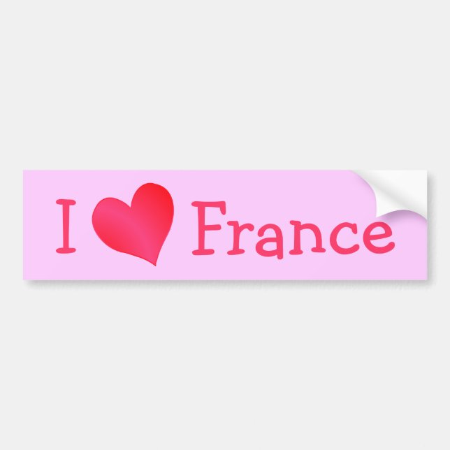 Adesivo Para Carro I Love France (Frente)