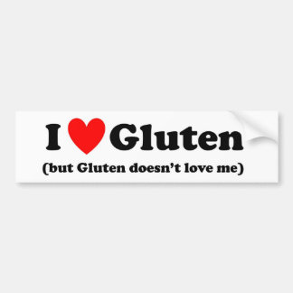 Adesivo Para Carro I Love Gluten (mas Gluten não me ama)