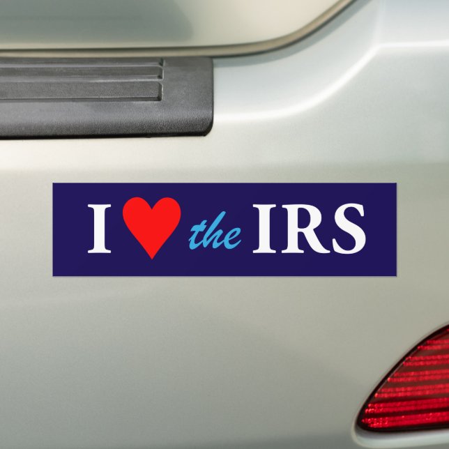 Adesivo Para Carro I Love Heart the IRS (No carro)