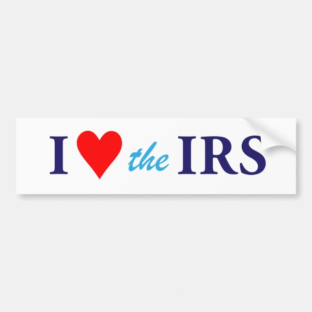 Adesivo Para Carro I Love Heart the IRS (Frente)