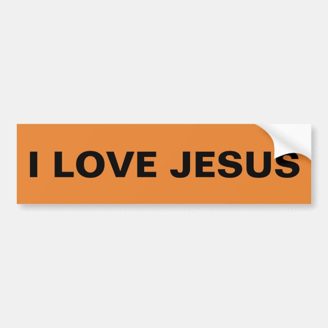 Adesivo Para Carro "I Love Jesus" Bumper Sticker (Frente)