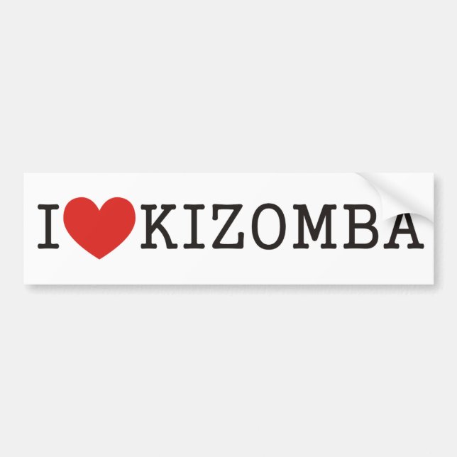 Adesivo Para Carro I love Kizomba (Frente)