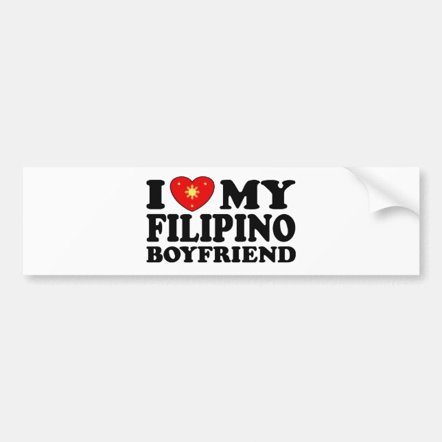 Adesivo Para Carro I Love My Filipino Boyfriend (Frente)