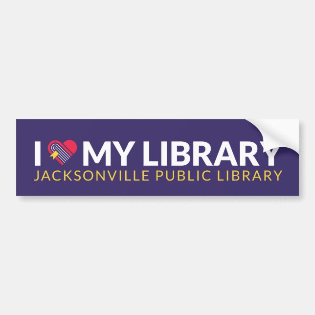 Adesivo Para Carro I Love My Library (Frente)