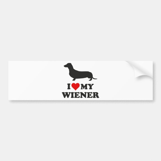 Adesivo Para Carro I Love My Wiener (Frente)