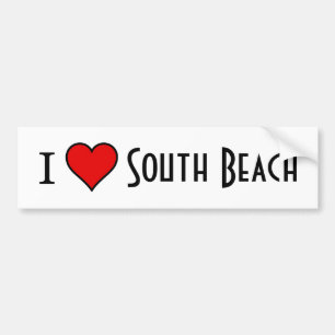 Adesivo Para Carro ~I Love South Beach~ BUMPER STICKER
