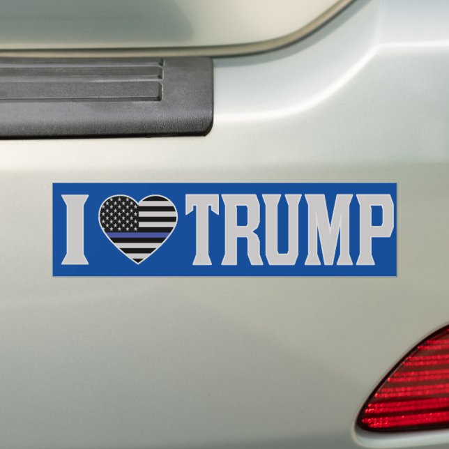 Adesivo Para Carro I Love Trump US Flag Thin Blue Line Pro-Trump (No carro)