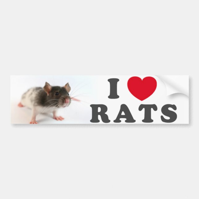 Adesivo Para Carro I love (variegated) Rats (Frente)