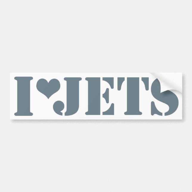 Adesivo Para Carro I Luv Jets Bumper Sticker (Frente)